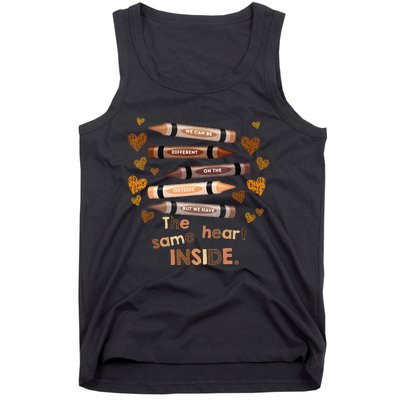 Different Outside But Same Heart Inside Black History Month Tank Top