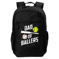 Dad Of Ballers Funny Baseball Softball Game Fathers Day Gift Daily Commute Backpack