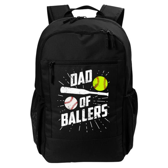 Dad Of Ballers Funny Baseball Softball Game Fathers Day Gift Daily Commute Backpack