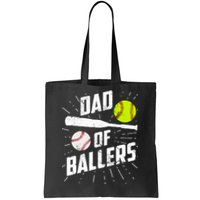 Dad Of Ballers Funny Baseball Softball Game Fathers Day Gift Tote Bag