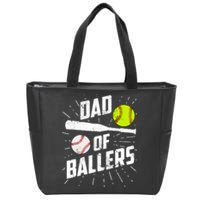 Dad Of Ballers Funny Baseball Softball Game Fathers Day Gift Zip Tote Bag