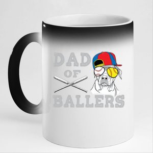 Dad Of Ballers Softball Baseball Father Gift 11oz Black Color Changing Mug