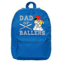 Dad Of Ballers Softball Baseball Father Gift 16 in Basic Backpack