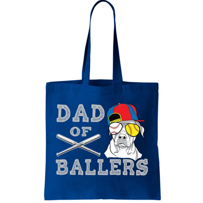 Dad Of Ballers Softball Baseball Father Gift Tote Bag