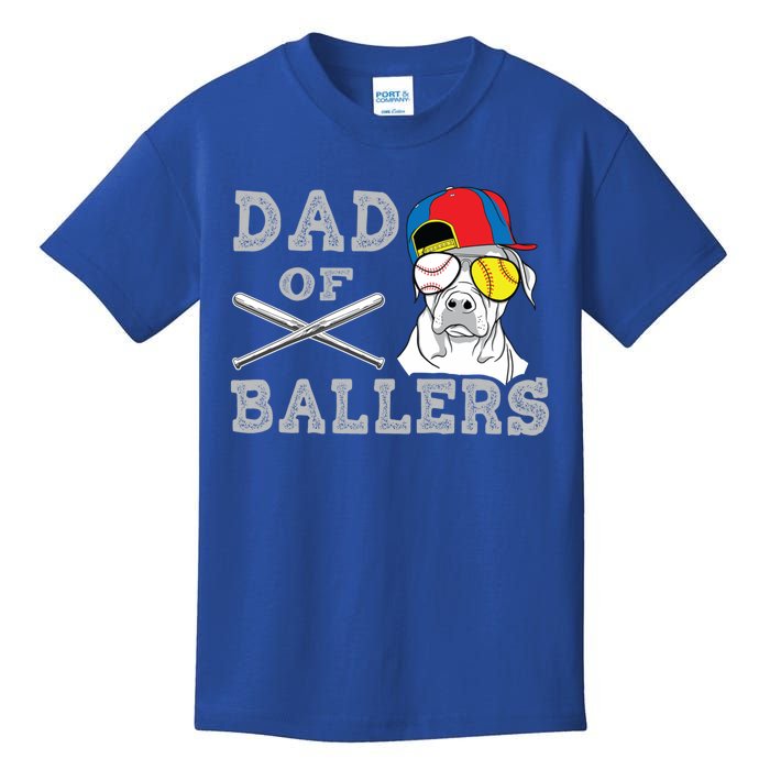 Dad Of Ballers Softball Baseball Father Gift Kids T-Shirt