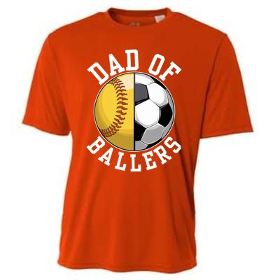 Dad Of Ballers Softball Soccer Player Game Fathers Day Great Gift Cooling Performance Crew T-Shirt