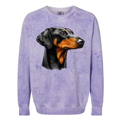 Doberman Dog Colorblast Crewneck Sweatshirt