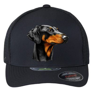 Doberman Dog Flexfit Unipanel Trucker Cap