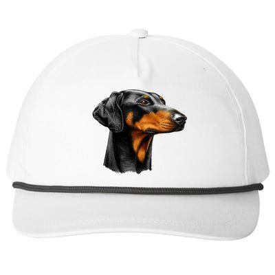 Doberman Dog Snapback Five-Panel Rope Hat