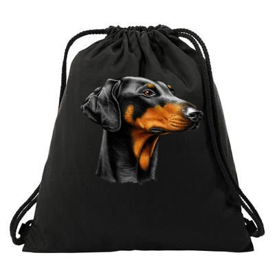 Doberman Dog Drawstring Bag