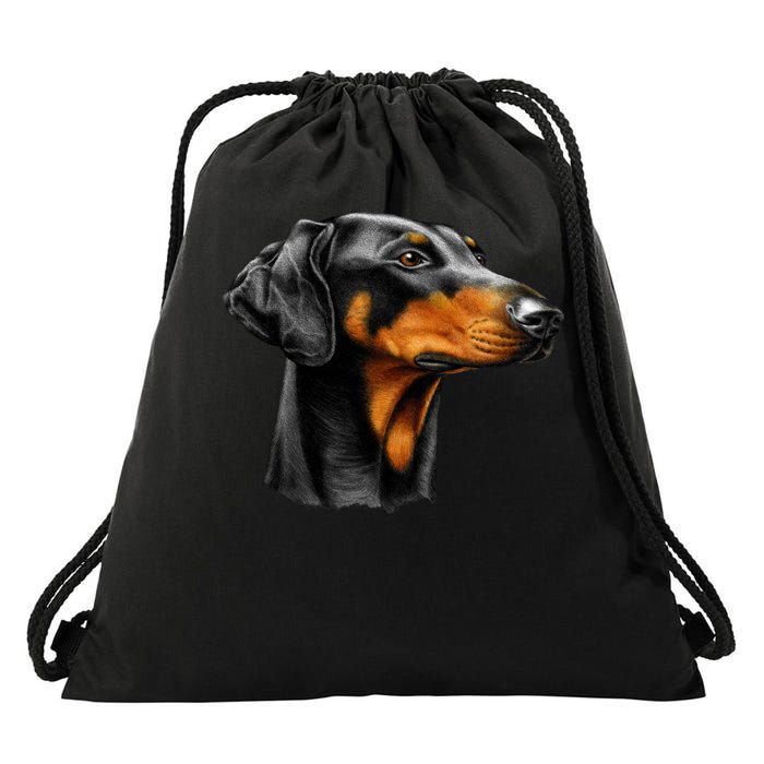 Doberman Dog Drawstring Bag