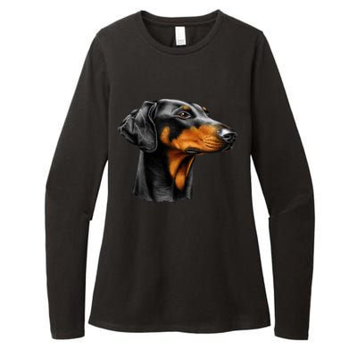 Doberman Dog Womens CVC Long Sleeve Shirt