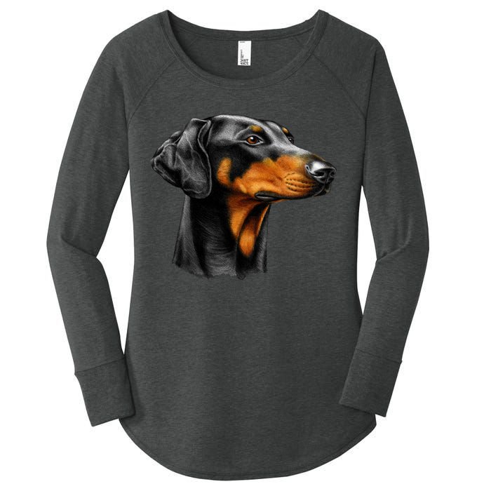 Doberman Dog Women's Perfect Tri Tunic Long Sleeve Shirt