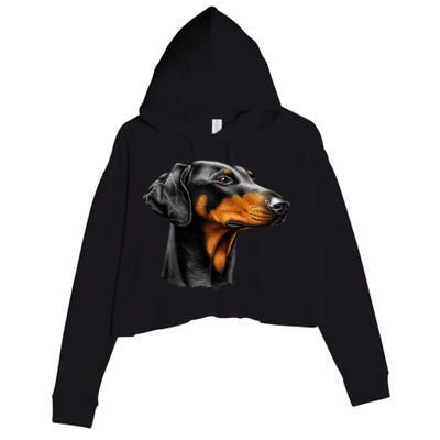 Doberman Dog Crop Fleece Hoodie