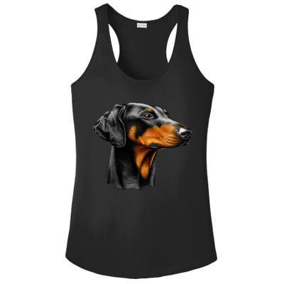 Doberman Dog Ladies PosiCharge Competitor Racerback Tank