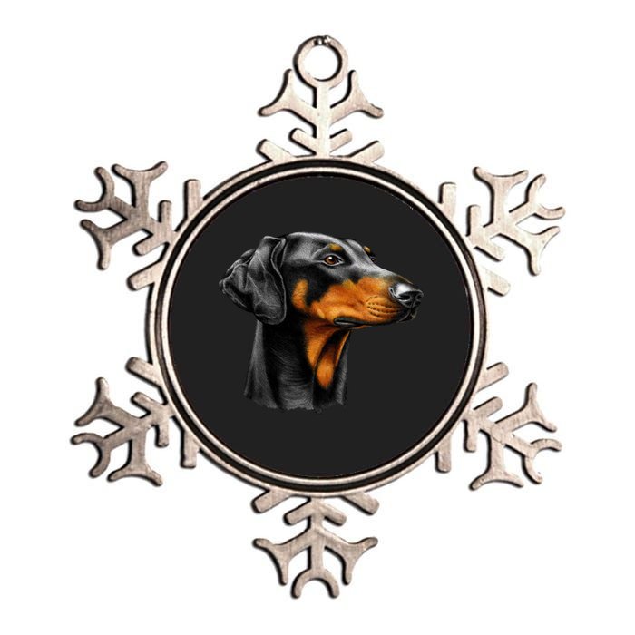 Doberman Dog Metallic Star Ornament