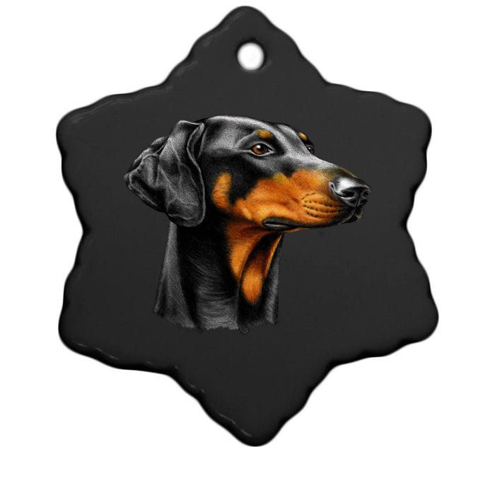 Doberman Dog Ceramic Star Ornament