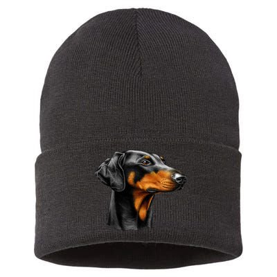 Doberman Dog Sustainable Knit Beanie