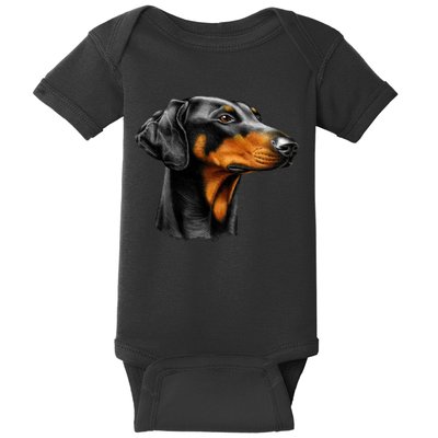 Doberman Dog Baby Bodysuit