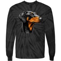 Doberman Dog Tie-Dye Long Sleeve Shirt