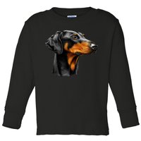 Doberman Dog Toddler Long Sleeve Shirt