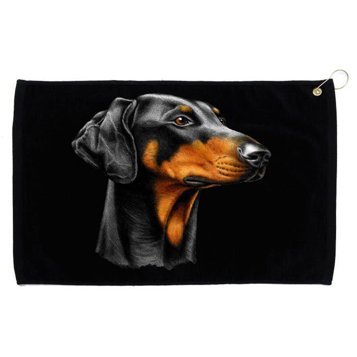 Doberman Dog Grommeted Golf Towel