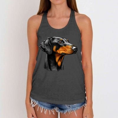 Doberman Dog Women's Knotted Racerback Tank