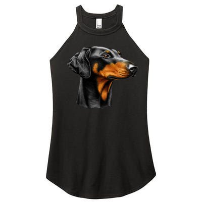 Doberman Dog Women’s Perfect Tri Rocker Tank