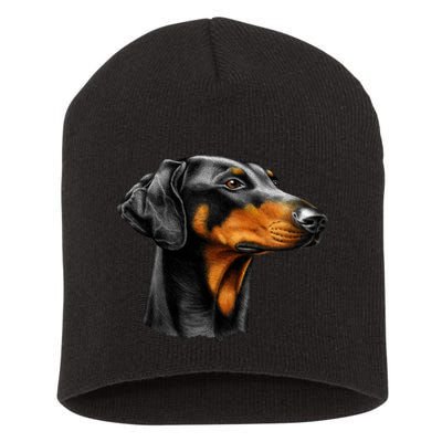 Doberman Dog Short Acrylic Beanie