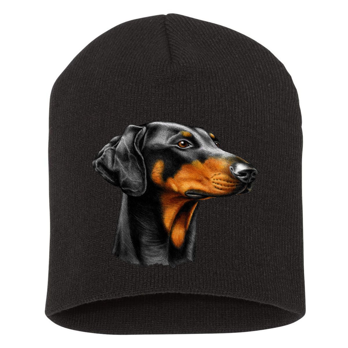 Doberman Dog Short Acrylic Beanie