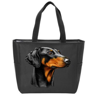 Doberman Dog Zip Tote Bag