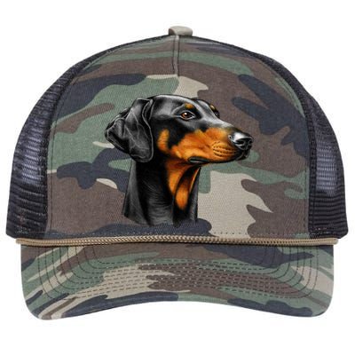 Doberman Dog Retro Rope Trucker Hat Cap