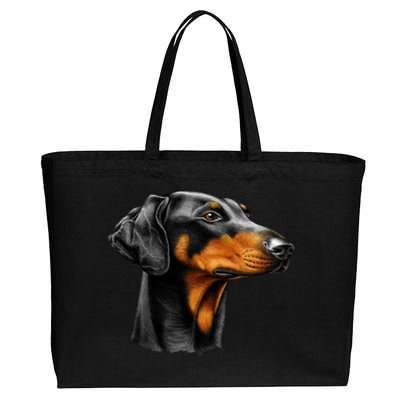 Doberman Dog Cotton Canvas Jumbo Tote