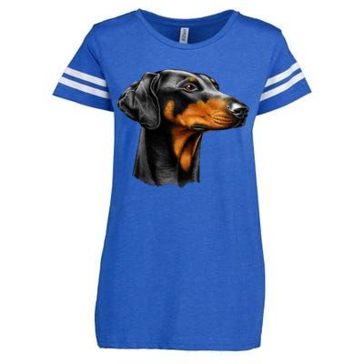 Doberman Dog Enza Ladies Jersey Football T-Shirt