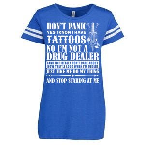 Dob't Panic I Have A Tattooed Enza Ladies Jersey Football T-Shirt