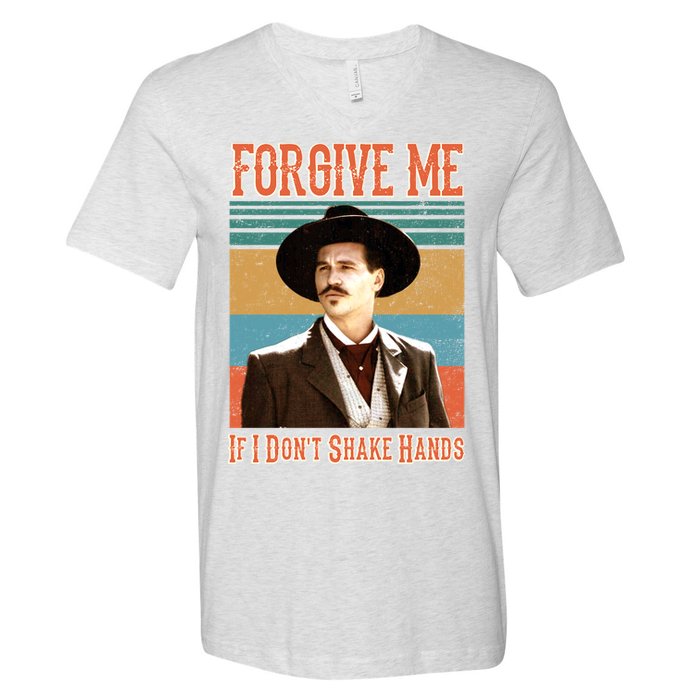 Doc Holliday Forgive Me If I Don't Shake Hands V-Neck T-Shirt