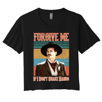 Doc Holliday Forgive Me If I Don't Shake Hands Crop Top