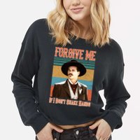 Doc Holliday Forgive Me If I Don't Shake Hands Cropped Pullover Crew