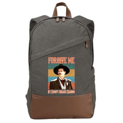 Doc Holliday Forgive Me If I Don't Shake Hands Cotton Canvas Backpack