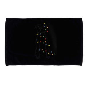 Dog Owner Christmas Lights Pitbull Mom Holiday Cool Gift Microfiber Hand Towel