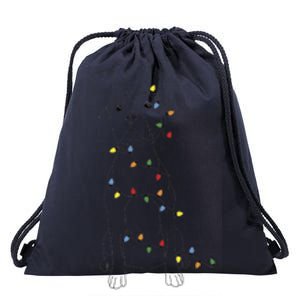 Dog Owner Christmas Lights Pitbull Mom Holiday Cool Gift Drawstring Bag