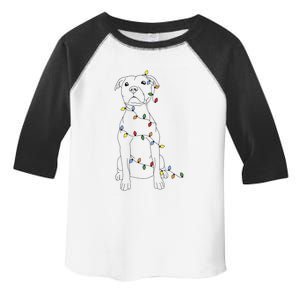 Dog Owner Christmas Lights Pitbull Mom Holiday Cool Gift Toddler Fine Jersey T-Shirt