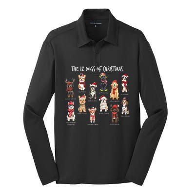 Dogs Of Christmas Xmas Holiday Season Silk Touch Performance Long Sleeve Polo