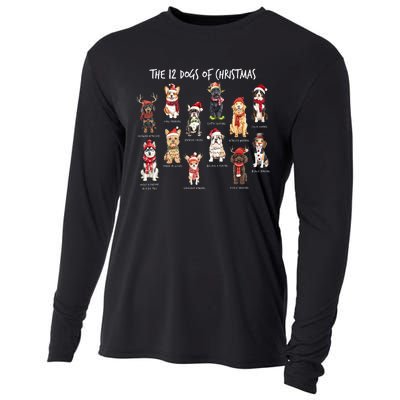 Dogs Of Christmas Xmas Holiday Season Cooling Performance Long Sleeve Crew