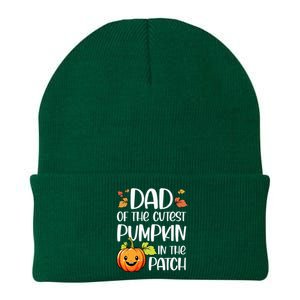 Dad Of Cutest Pumpkin In The Patch Halloween Thanksgiving Knit Cap Winter Beanie