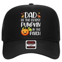 Dad Of Cutest Pumpkin In The Patch Halloween Thanksgiving High Crown Mesh Back Trucker Hat