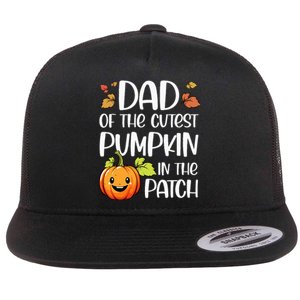 Dad Of Cutest Pumpkin In The Patch Halloween Thanksgiving Flat Bill Trucker Hat