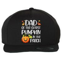 Dad Of Cutest Pumpkin In The Patch Halloween Thanksgiving Wool Snapback Cap