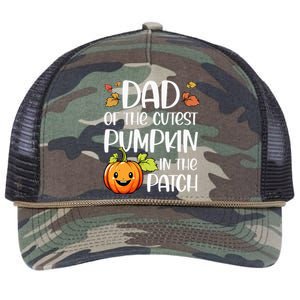 Dad Of Cutest Pumpkin In The Patch Halloween Thanksgiving Retro Rope Trucker Hat Cap