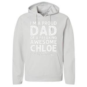 Dad Of CHLOE Gift Father's Day Funny Personalized Name Joke Performance Fleece Hoodie